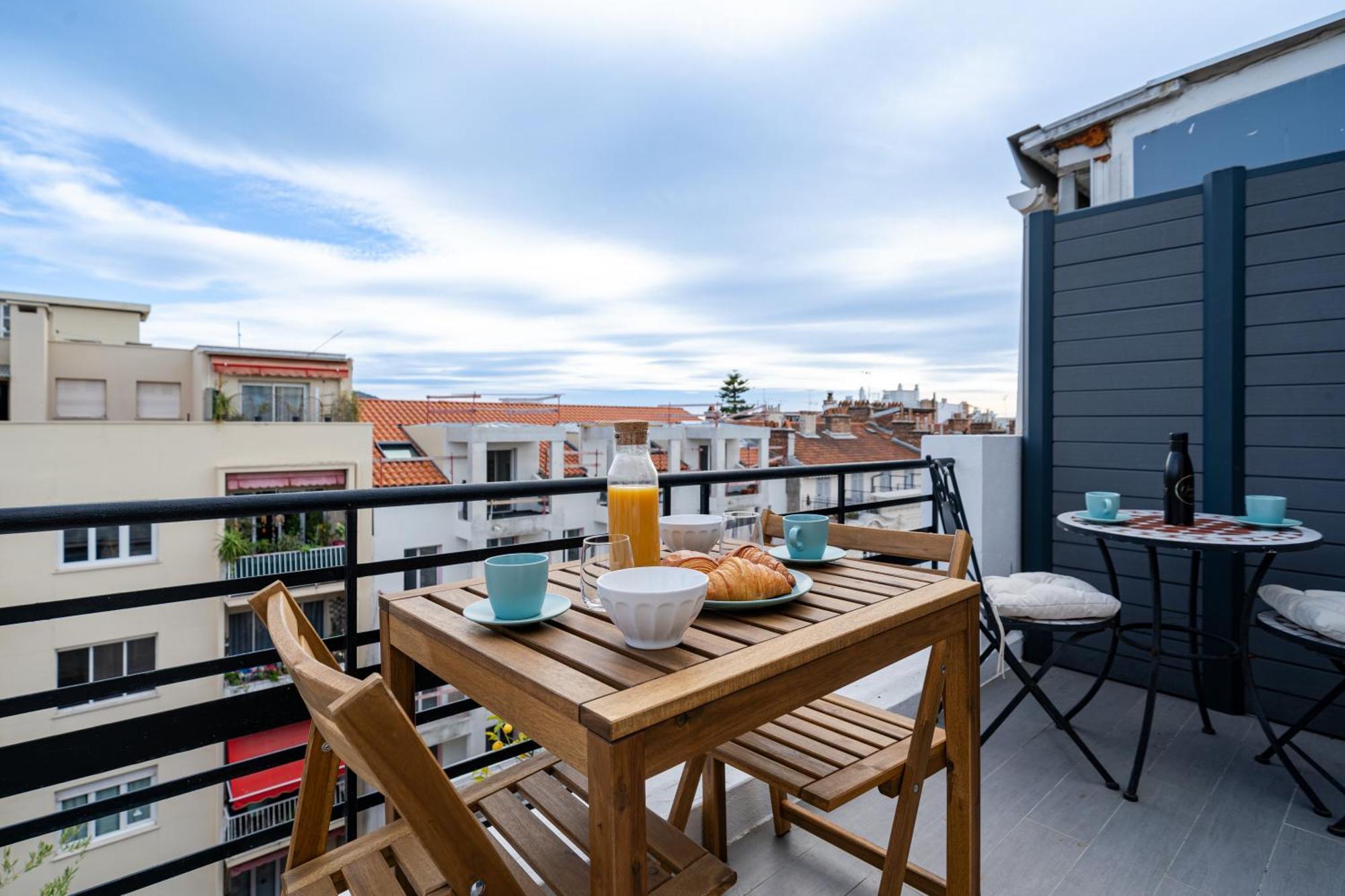 Top Floor Terrace - Dernier Etage Terrasse Cosy Nice Bagian luar foto